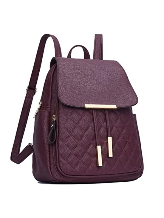 Handbags - Quilted Trendy Leather Backpack Purse for Women and Ladies Shoulder